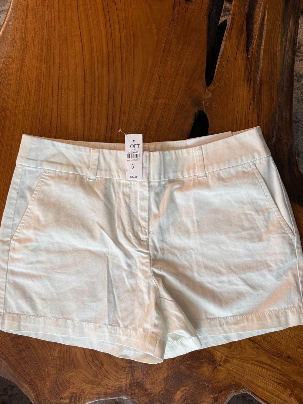 LOFT White Cotton Bermuda Shorts